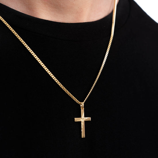 KREUZ HALSKETTE 925 SILBER 18 KARAT VERGOLDET - IDENTIM®