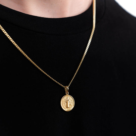 BENEDICTUS NECKLACE 925 SILVER 18 CARAT GOLD PLATED - IDENTIM®