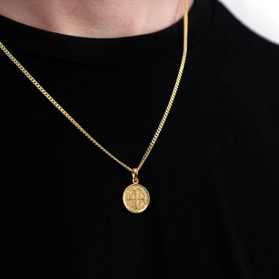 BENEDICTUS NECKLACE 925 SILVER 18 CARAT GOLD PLATED - IDENTIM®