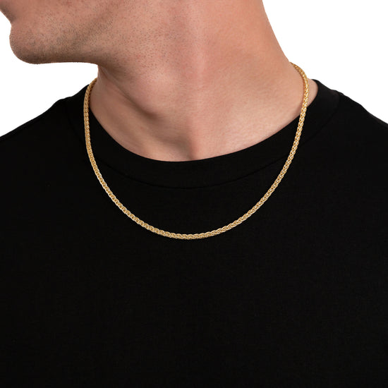 PLAIT CHAIN 925 SILVER 18 CARAT GOLD PLATED 3,60MM - IDENTIM®