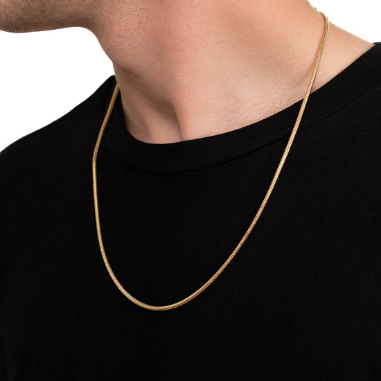 SNAKE CHAIN 925 SILVER 18 CARAT GOLD PLATED 2,50MM - IDENTIM®