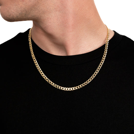 CURB CHAIN 925 SILVER 18 CARAT GOLD PLATED 5,00MM - IDENTIM®