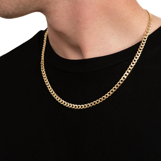 CURB CHAIN 925 SILVER 18 CARAT GOLD PLATED 5,00MM - IDENTIM®
