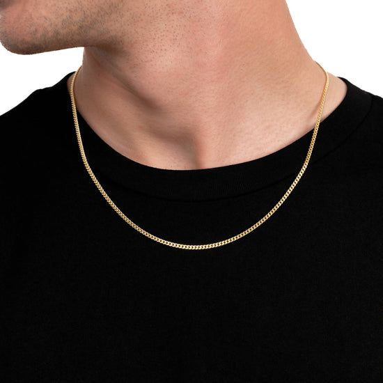 CURB CHAIN 925 SILVER 18 CARAT GOLD PLATED 2,40MM - IDENTIM®