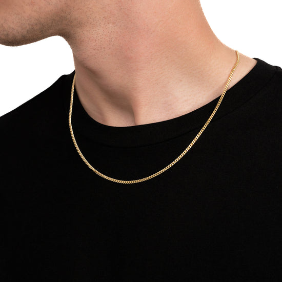 CURB CHAIN 925 SILVER 18 CARAT GOLD PLATED 2,40MM - IDENTIM®