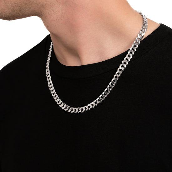 CURB CHAIN 925 SILVER RHODIUM-PLATED 7,80MM - IDENTIM®