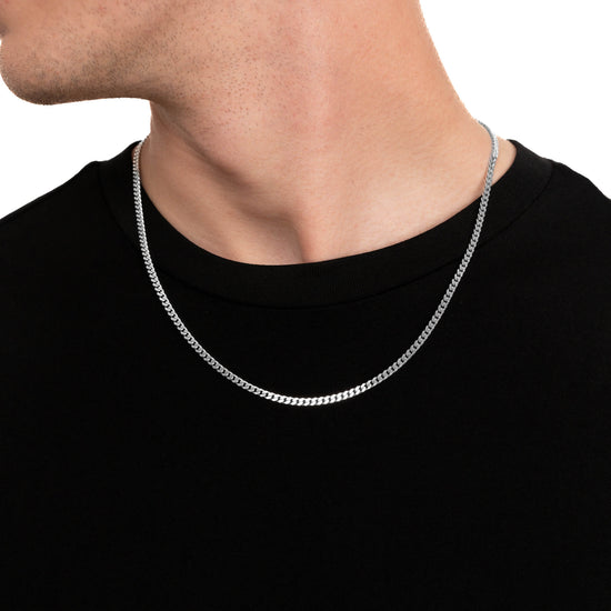 CURB CHAIN 925 SILVER RHODIUM-PLATED 3,30MM - IDENTIM®