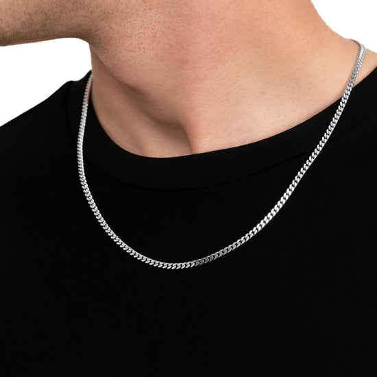 CURB CHAIN SET 925 SILVER RHODIUM-PLATED 3,30MM - IDENTIM®
