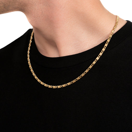 S CURB CHAIN 925 SILVER 18 CARAT GOLD PLATED 3,80MM - IDENTIM®
