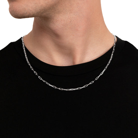 PAPERCLIPKETTE 925 SILBER RHODINIERT - IDENTIM®
