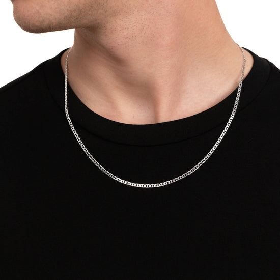 CURB CHAIN 925 SILVER RHODIUM-PLATED 2,80MM - IDENTIM®