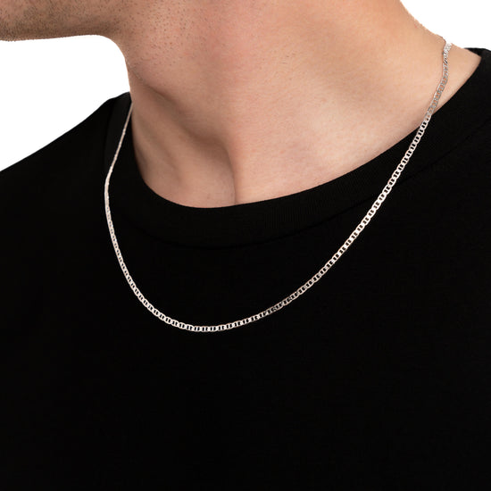 CURB CHAIN 925 SILVER RHODIUM-PLATED 2,80MM - IDENTIM®