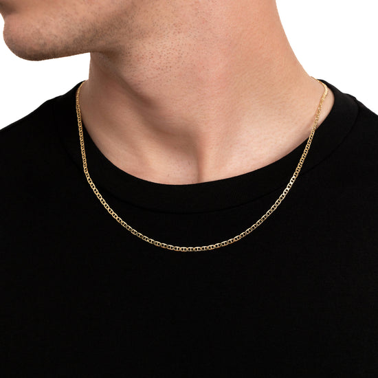 CURB CHAIN 925 SILVER 18 CARAT GOLD PLATED 2,80MM - IDENTIM®