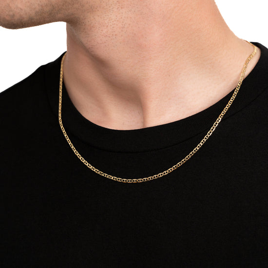 CURB CHAIN 925 SILVER 18 CARAT GOLD PLATED 2,80MM - IDENTIM®