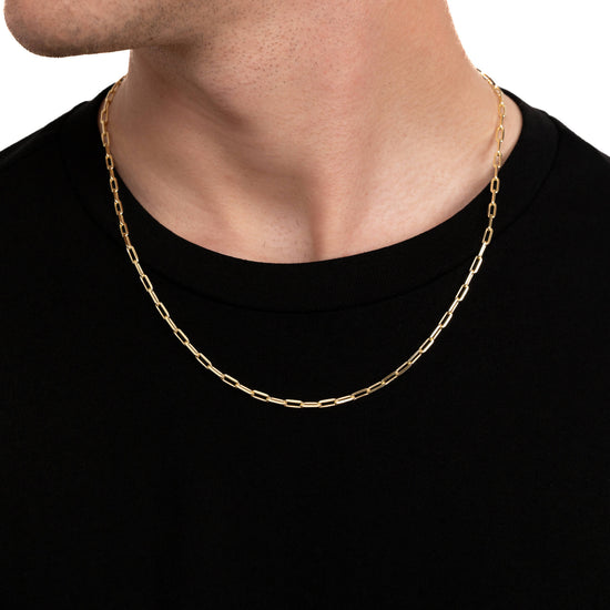 PAPERCLIP CHAIN 925 SILVER 18 CARAT GOLD PLATED - IDENTIM®
