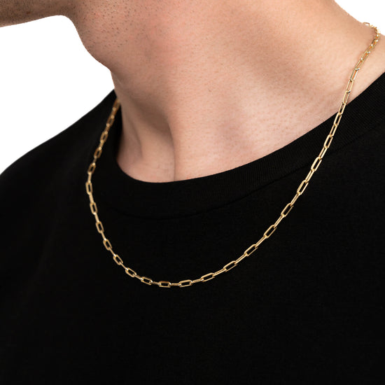 PAPERCLIP CHAIN 925 SILVER 18 CARAT GOLD PLATED - IDENTIM®
