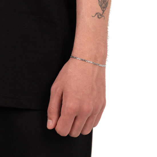 PANZERSTEGKETTE ARMBAND 925 SILBER RHODINIERT 2,80MM - IDENTIM®