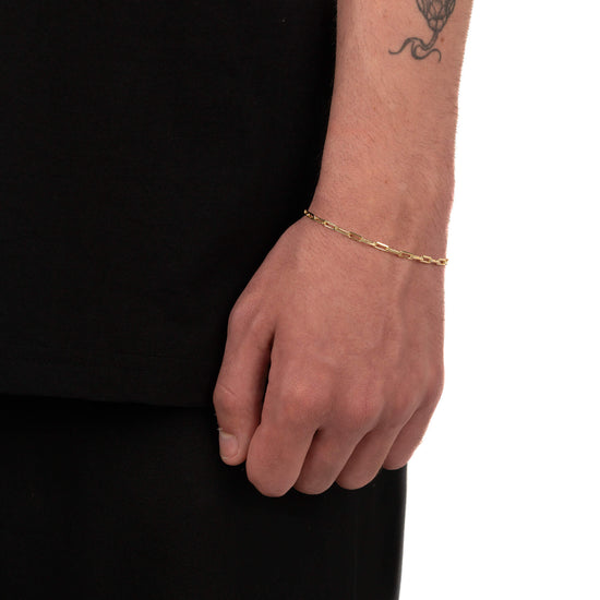 PAPERCLIP BRACELET 925 SILVER 18 CARAT GOLD PLATED - IDENTIM®