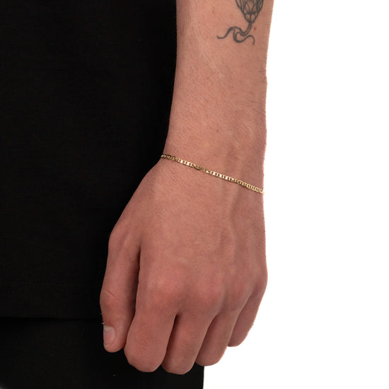 PANZERSTEGKETTE ARMBAND 925 SILBER 18 KARAT VERGOLDET 2,80MM - IDENTIM®
