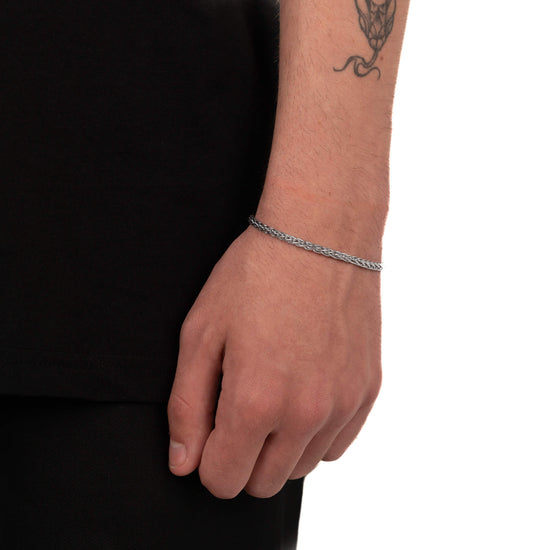 PLAIT CHAIN BRACELET 925 SILVER RHODIUM PLATED 3,60MM - IDENTIM®