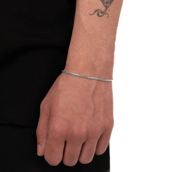 SNAKE CHAIN BRACELET 925 SILVER RHODIUM PLATED 2,50MM - IDENTIM®