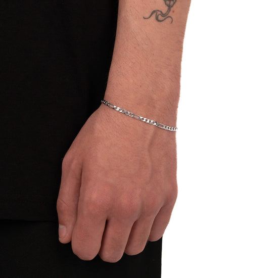 FIGAROKETTE ARMBAND 925 SILBER RHODINIERT 3,40MM - IDENTIM®