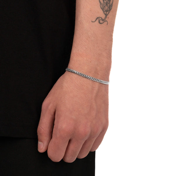 PANZERKETTE KUBANISCH ARMBAND 925 SILBER RHODINIERT 4,00MM - IDENTIM®