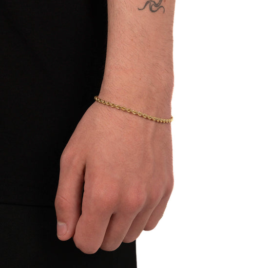 Cord Bracelet, Gold Bracelet, 3.20 mm