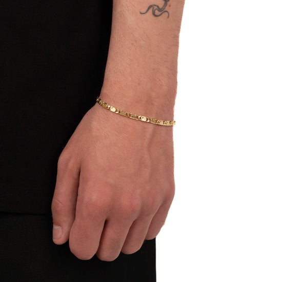 S-PANZERKETTE ARMBAND 3.80MM 925 SILBER 18 KARAT GOLD VERGOLDET - IDENTIM®