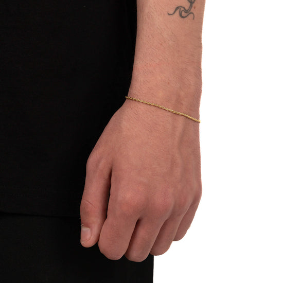 CORD CHAIN BRACELET 925 SILVER 18 CARAT GOLD PLATED 2,00MM - IDENTIM®