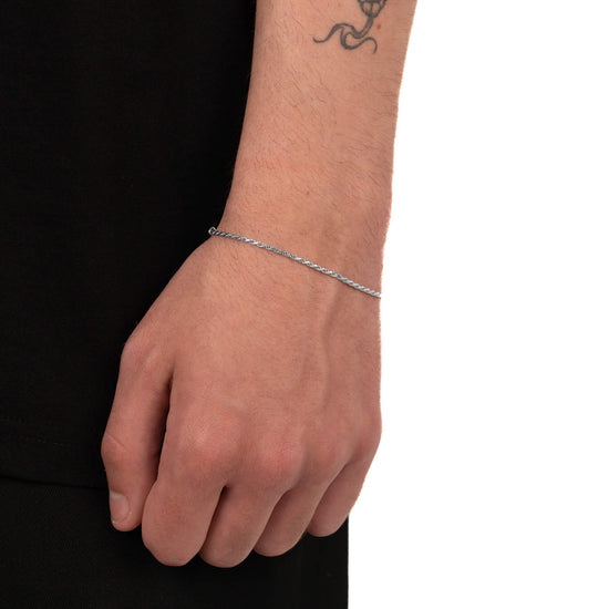 CORD CHAIN BRACELET 925 SILVER RHODIUM PLATED 2,00MM - IDENTIM®