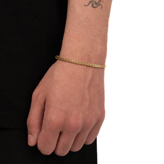 PLAIT CHAIN BRACELET 925 SILVER 18 CARAT GOLD PLATED 3,60MM - IDENTIM®