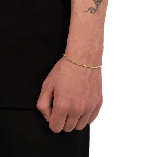 SNAKE CHAIN BRACELET 925 SILVER 18 CARAT GOLD PLATED 2,50MM - IDENTIM®