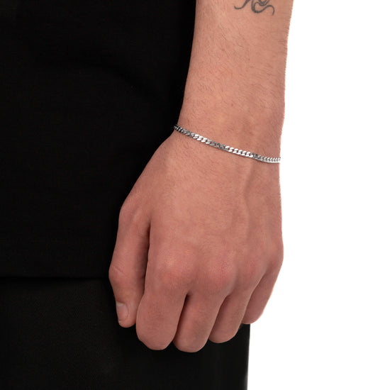 PANZERKETTE ARMBAND 925 SILBER RHODINIERT 3,30MM - IDENTIM®