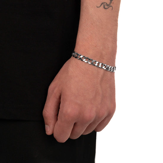 PANZERKETTE ARMBAND 925 SILBER RHODINIERT 7,80MM - IDENTIM®