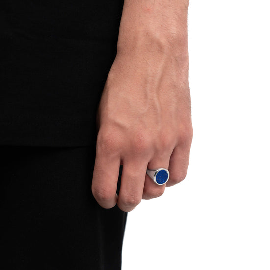 SIEGELRING LAPIS OVAL 585, 750 WEIßGOLD, 950 PLATIN - IDENTIM®