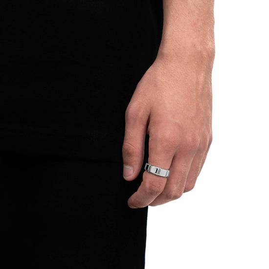 TRAPE RING 925 SILBER RHODINIERT - IDENTIM®
