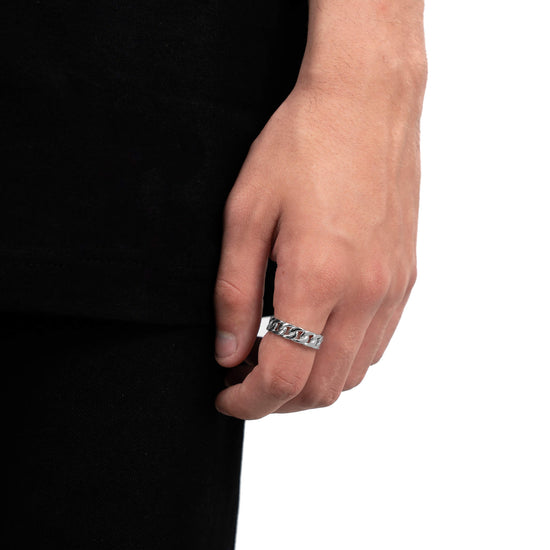 CUBAN/ARMOR RING 925 SILVER RHODIUM-PLATED - IDENTIM®