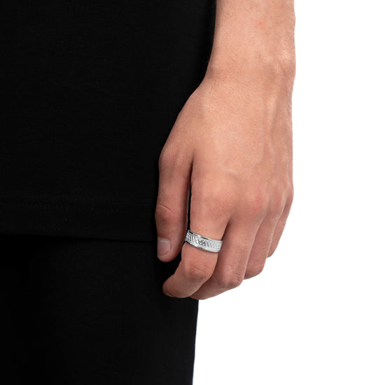 BOLD X RING 925 SILVER RHODIUM-PLATED - IDENTIM®