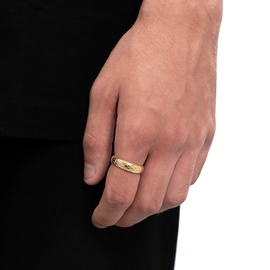 SNAKE RING 925 SILVER 18 CARAT GOLD PLATED - IDENTIM®