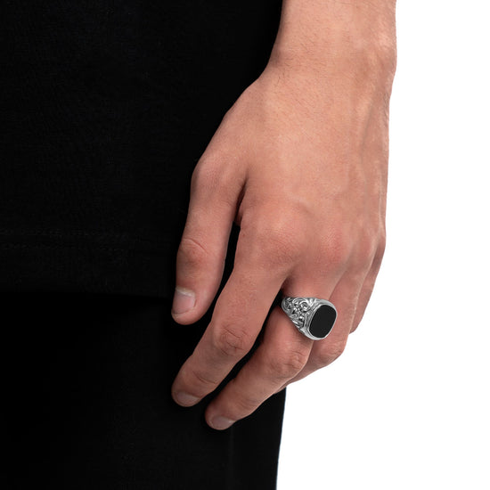 Art Nouveau Siegelring Onyx Herrenring