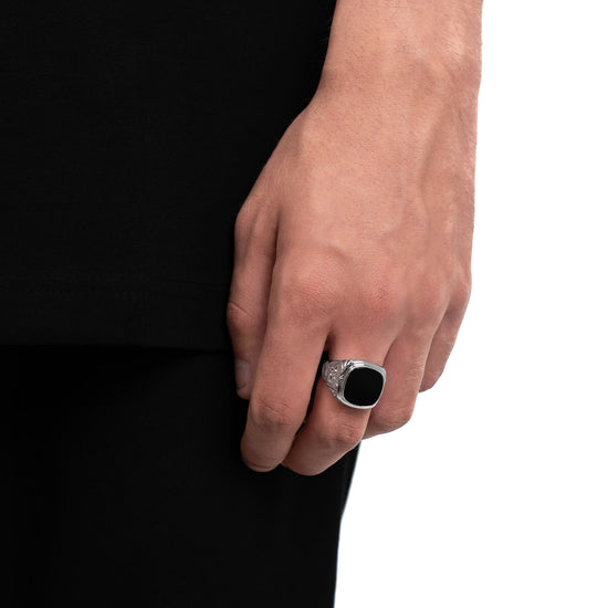 Art Nouveau Siegelring Onyx Herrenring