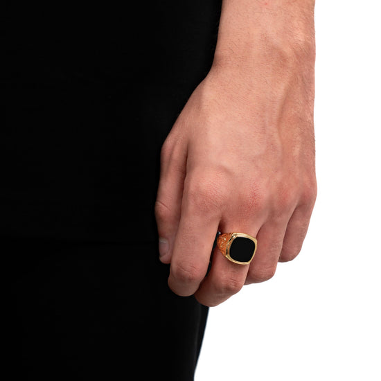 Art Nouveau Siegelring Onyx Herrenring