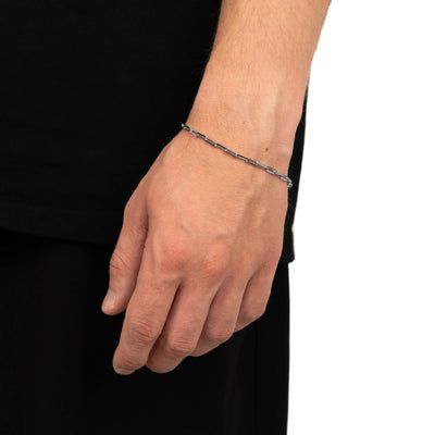 PAPERCLIP ARMBAND 925 SILBER RHODINIERT