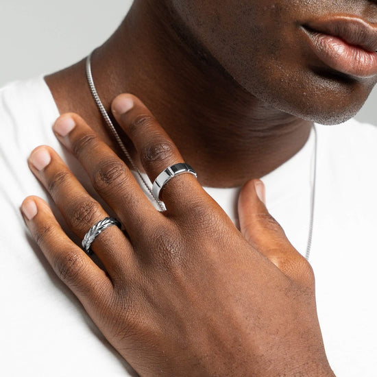 BRAIDED RING 925 SILBER RHODINIERT - IDENTIM®