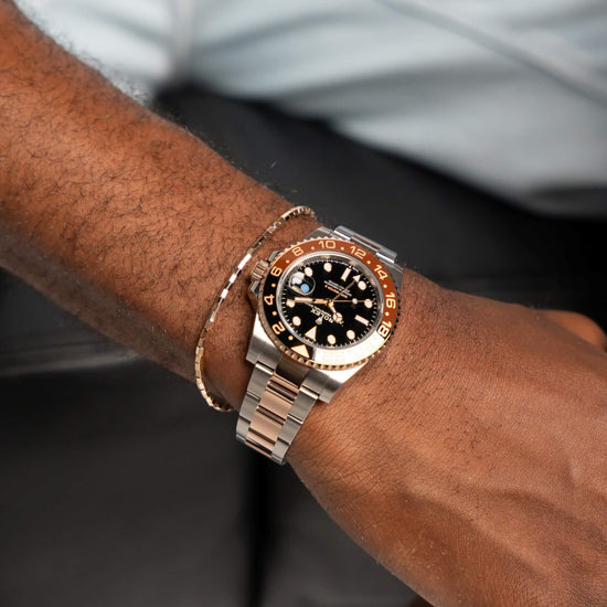 FACETTIERTES HEXAGON ARMBAND ELASTISCH 750 ROSEGOLD - IDENTIM®