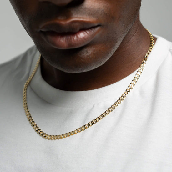 CURB CHAIN 925 SILVER 18 CARAT GOLD PLATED 5,00MM - IDENTIM®