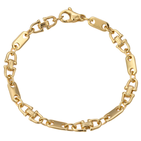 PLATE STIRRUP GOLD BRACELET 5,50MM 585 GOLD - IDENTIM®