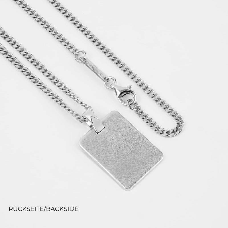 Wisiorek prostokątny z grawerem, matowy