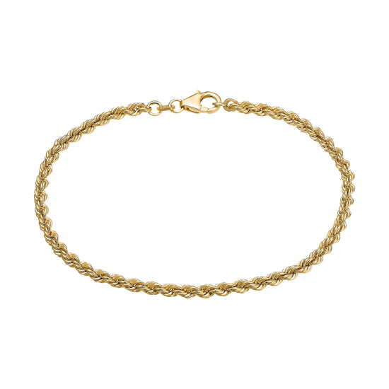 Cord Bracelet, Gold Bracelet, 3.20 mm